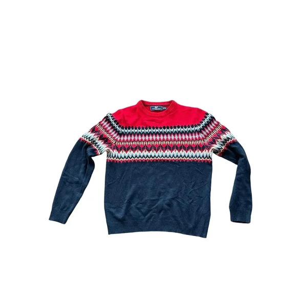 Vineyard Vines Nautical Red Fair Isle Wool-Blend Sweater Size XL - Picture 2 of 8
